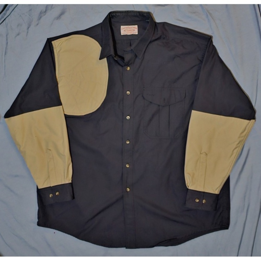 Vintage CC Filson Shooting Shirt Men's Size‎ 2XL Blue Heavyweight Style 550